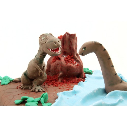 Торт с динозаврами из мастики