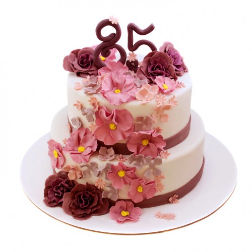 Торт с цветами на юбилей