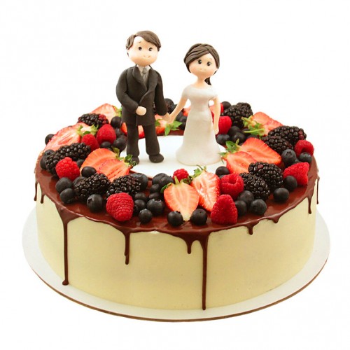 Торт на юбилей свадьбы с ягодами