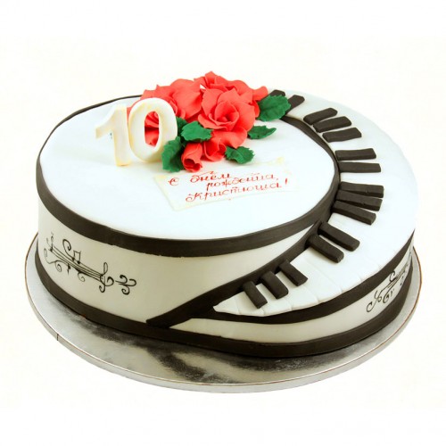 Торт с цветами для пианиста