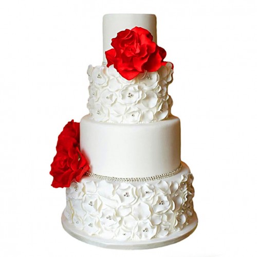 Свадебный многоярусный торт из мастики 