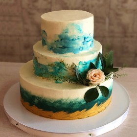 Кремовый свадебный торт 