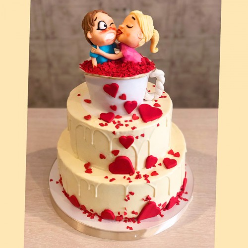 Свадебный торт с Невестой и Женихом в Чашке