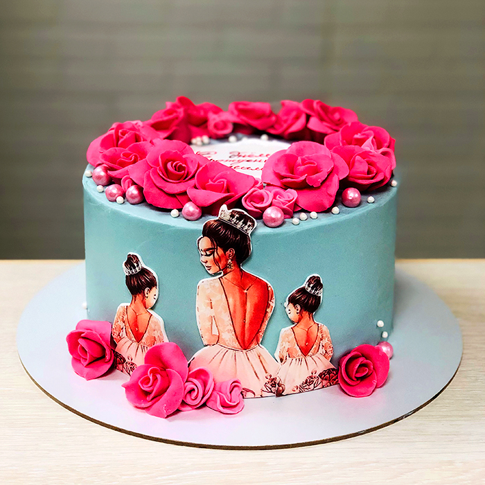 Торт балерины в цветах