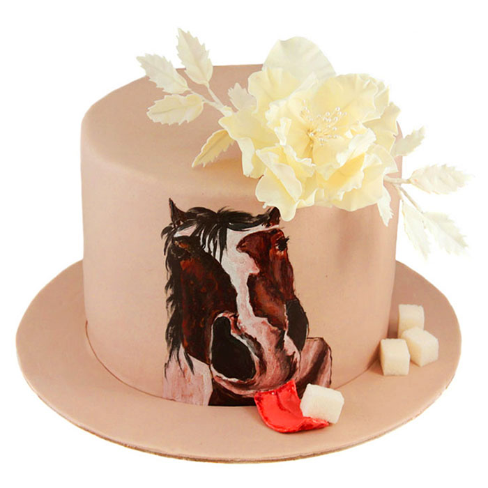 Торт цветок с лошадью