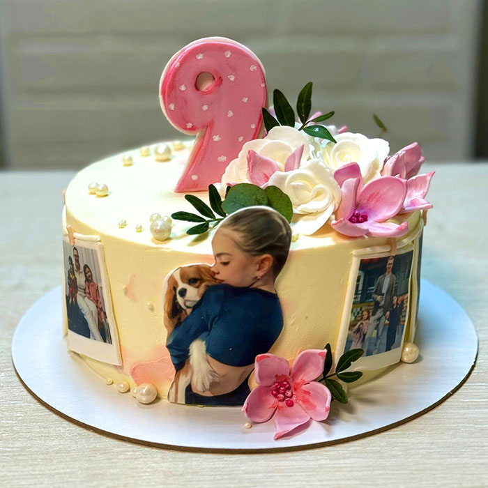 Торт с фотопечатью на 9 лет